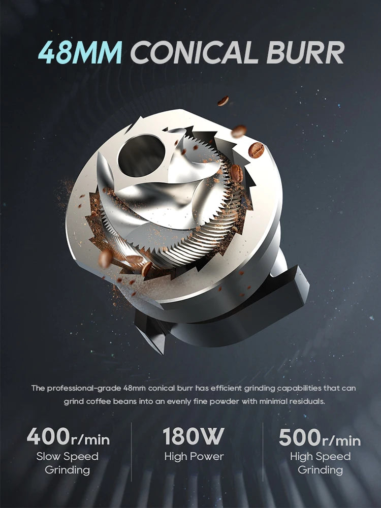 HiBREW G5 Conical Burr Electric Coffee Grinder: Compact Portable Mill for Espresso & Turkish Coffee - Kitchen Essential