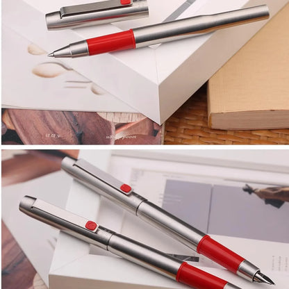 MAJOHN B25 Fountain Pen – Stainless Steel Imported F Nib with Ink Absorber, Dual-Purpose High-End Office Stationery