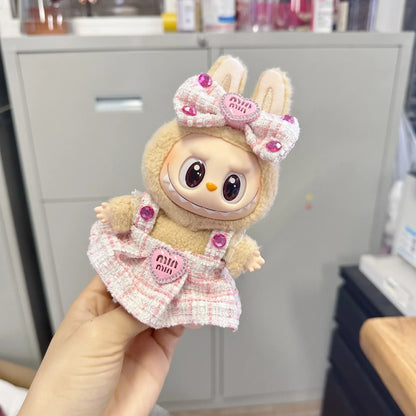 17cm Mini Plush Doll Clothes – Korea Kpop Exo Labubu Idol Suit Outfit Accessories, Doll Clothing Gift (Clothes Only)