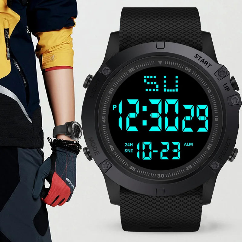 Men's Sport Watch – Multifunction Military Digital Watch, Waterproof, Luminous LED, Big Dial for Kids, Students, and Outdoors