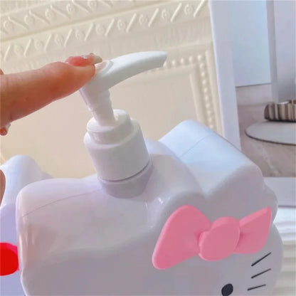 750ml Sanrio Hello Kitty Soap Dispenser — Refillable Lotion, Shampoo & Shower Gel Bottle, Cute Travel Bath Accessory