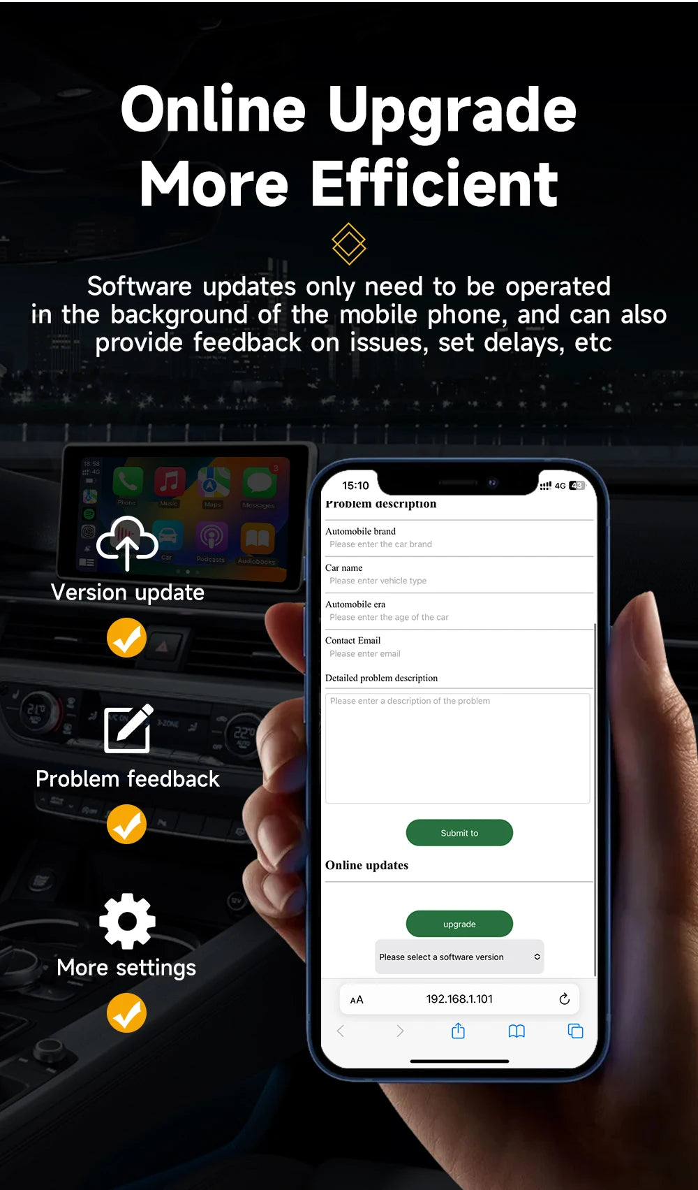2025 HEYINCAR 2-in-1 Wireless Android Auto & CarPlay Adapter – Plug and Play for Kia, Volvo, Audi, MG, VW, Hyundai, Jeep