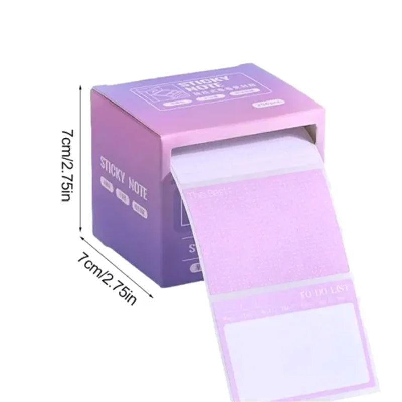 256 Sheets Pull-Out Sticky Notes Roll Tape – Self-Adhesive Memo Pads Sticker Labels for Writing, Noting & Office Organization