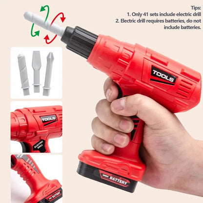 Pretend Tool Kit Toy Set - 38/41 PCS Kids Plastic Repair & Construction Tools for Toddler Boys Gift