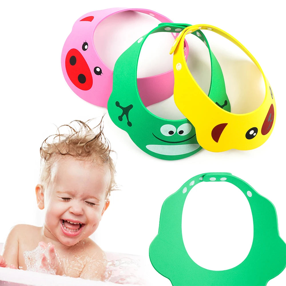 1PC Adjustable Baby Shower Cap - Child Shampoo Hat with Waterproof Ear and Eye Protection - Infant Bath Visor for Hair Washing and Safety