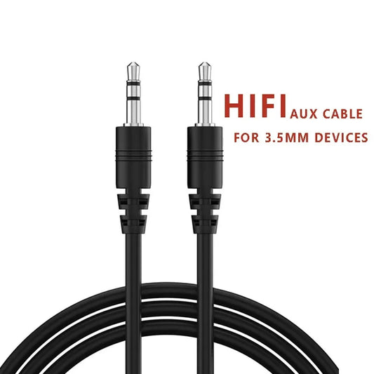 3.5mm Male-to-Male Aux Cable 0.5m — Car Audio Wire for Phone, Headphone, Speaker, Laptop, MP3/4