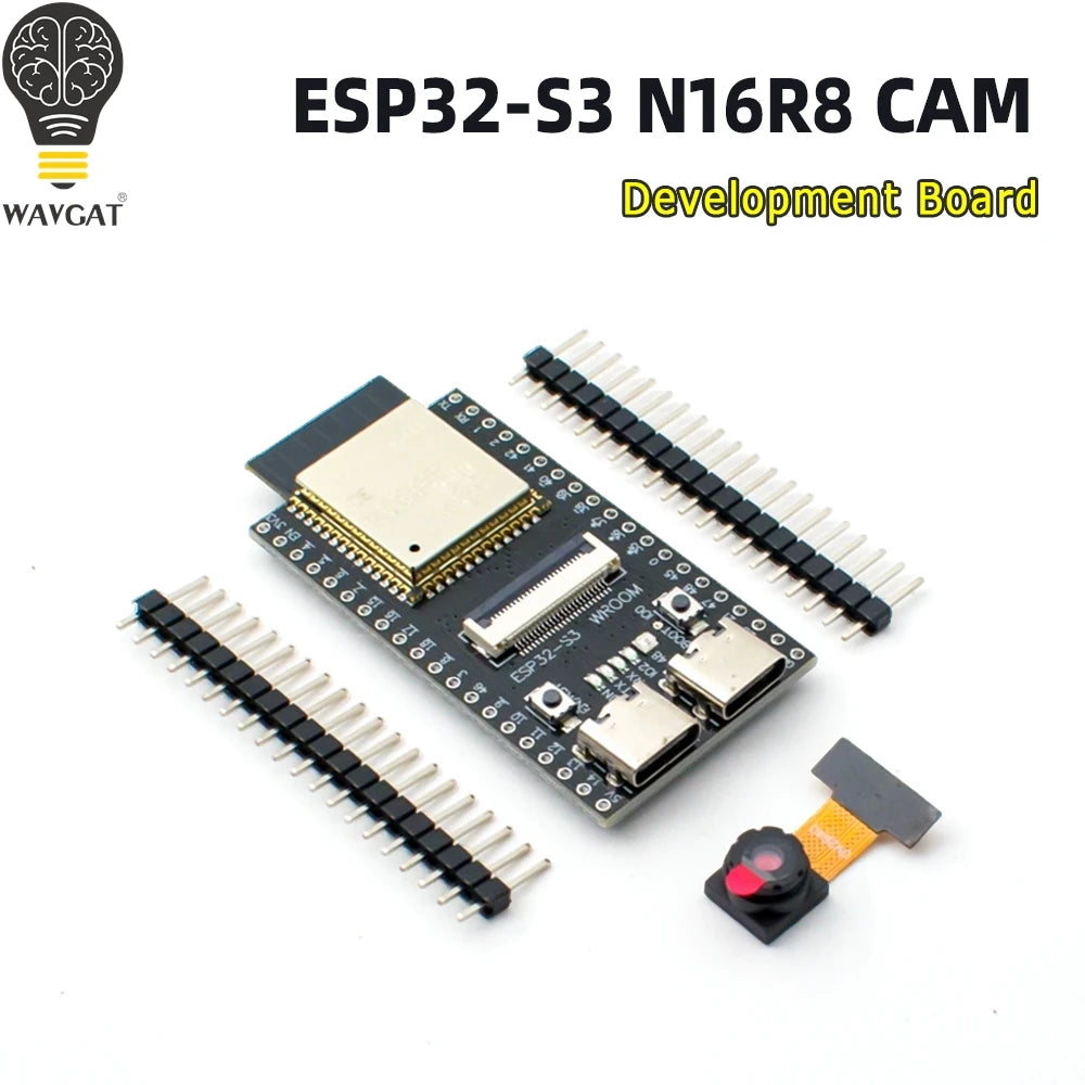 WAVGAT ESP32-S3 WROOM N16R8 CAM Board - OV2640/OV5640/OV3660 Camera WiFi Bluetooth Wireless Development Module