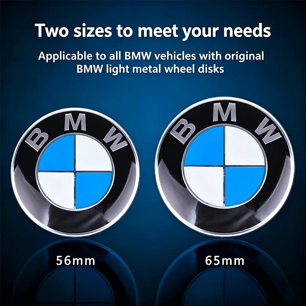 BMW Floating Wheel Center Caps - 4-Piece 56mm/68mm Wheel Hub Caps for BMW Models