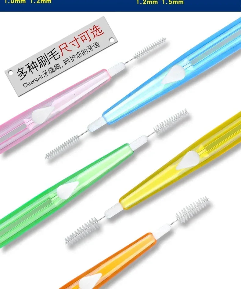30-Piece Interdental Toothpick Brushes – 0.6-1.5mm I-Shape Dental Floss for Oral Care