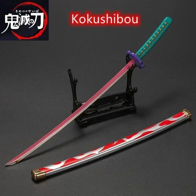 25cm Demon Slayer Metal Katana Sword Toy – Tanjirou Ghost Killer Anime Cosplay Prop & Home Decor Collection