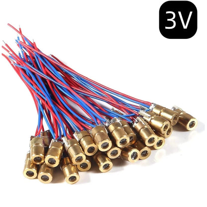 10/20PCS Mini Red Laser Diode Module - Adjustable 650nm 3V/5V 5mW Laser Pointer with Copper Head