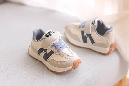 New Kids Sports Shoes - Non-Slip Breathable Lace-Up & Hook and Loop Casual Sneakers, Lightweight Soft Sole