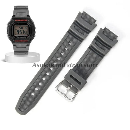 18mm Silicone Watch Strap for Casio W218H AE-1200 AE-1100 SGW-300/400 MRW-200 - Sport Resin Rubber Replacement Wristband