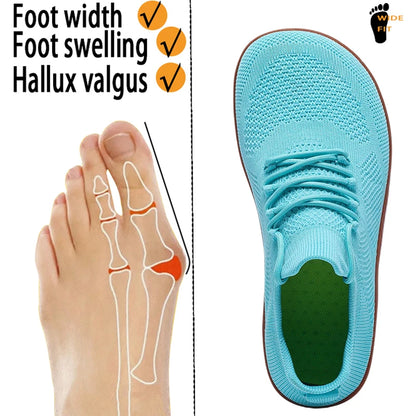 2025 Men's Wide-Toe Casual Shoes — Soft Sole Walking Sneakers, Breathable Mesh Comfortable Barefoot Shoes