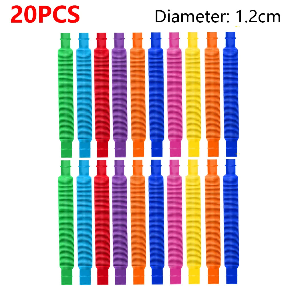 Colorful Telescopic Pop Tubes Fidget Toy Set (10–30PCS) – Sensory Stress Relief Toys for Adults & Kids