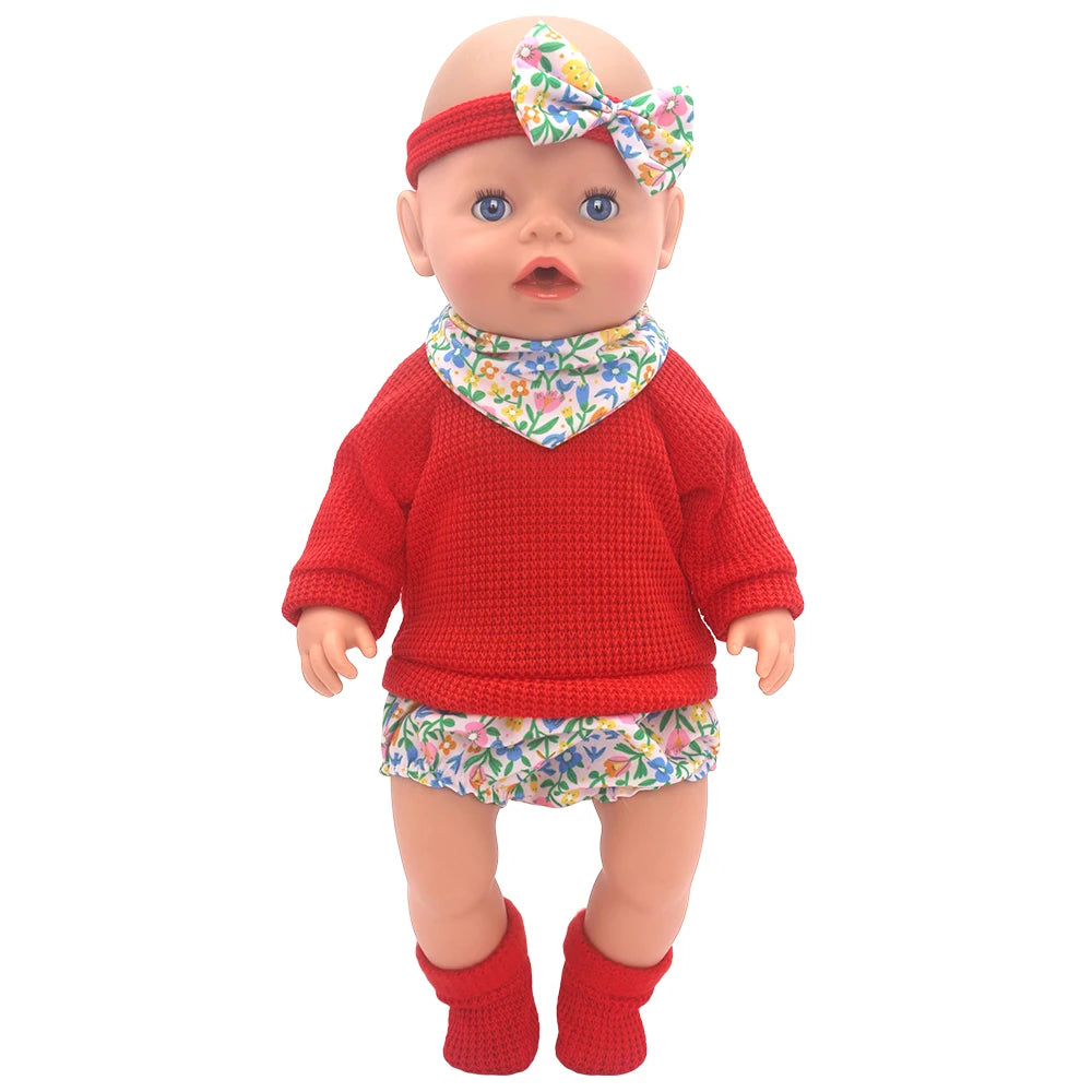 Baby Born Doll Clothes Set – Cute Jumpers, Rompers & Shoes for 13-18 Inch Newborn Dolls, Festival & Birthday Gift