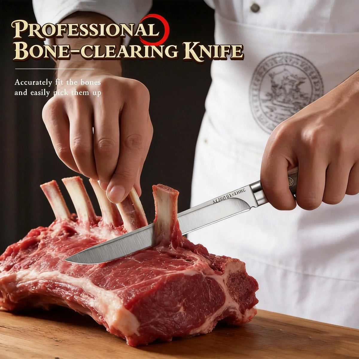 M390 Stainless Steel Meat Cutting Knife Set – 62 HRC Ultra-Sharp Butcher Knives for Meat and Fruit Preparation