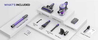 GOOVI V07 Cordless Handheld Vacuum Cleaner - 100KPA Suction Power, 180W, 0.9L Dust Cup, for Pet and Home Cleaning