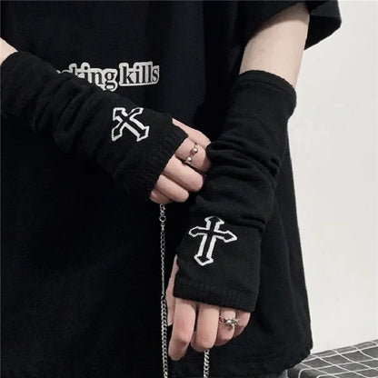 Warm Knitted Long Fingerless Gloves – Striped Elbow Mittens for Women, Fashion Christmas Gift