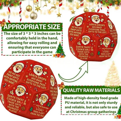 Christmas Dice Game – Party Toy Props for Family & Friends, Truth or Dare Gift Exchange
