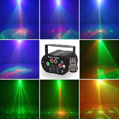 ALIEN RGB Mini DJ Disco Laser Light Projector - USB Rechargeable LED UV Sound Strobe Stage Effect Lamp for Wedding, Xmas, Party