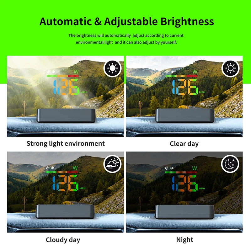 KWHUD GPS Head-Up Display Speedometer – Digital Windshield Projector USB Plug & Play Car Speed Monitoring Device