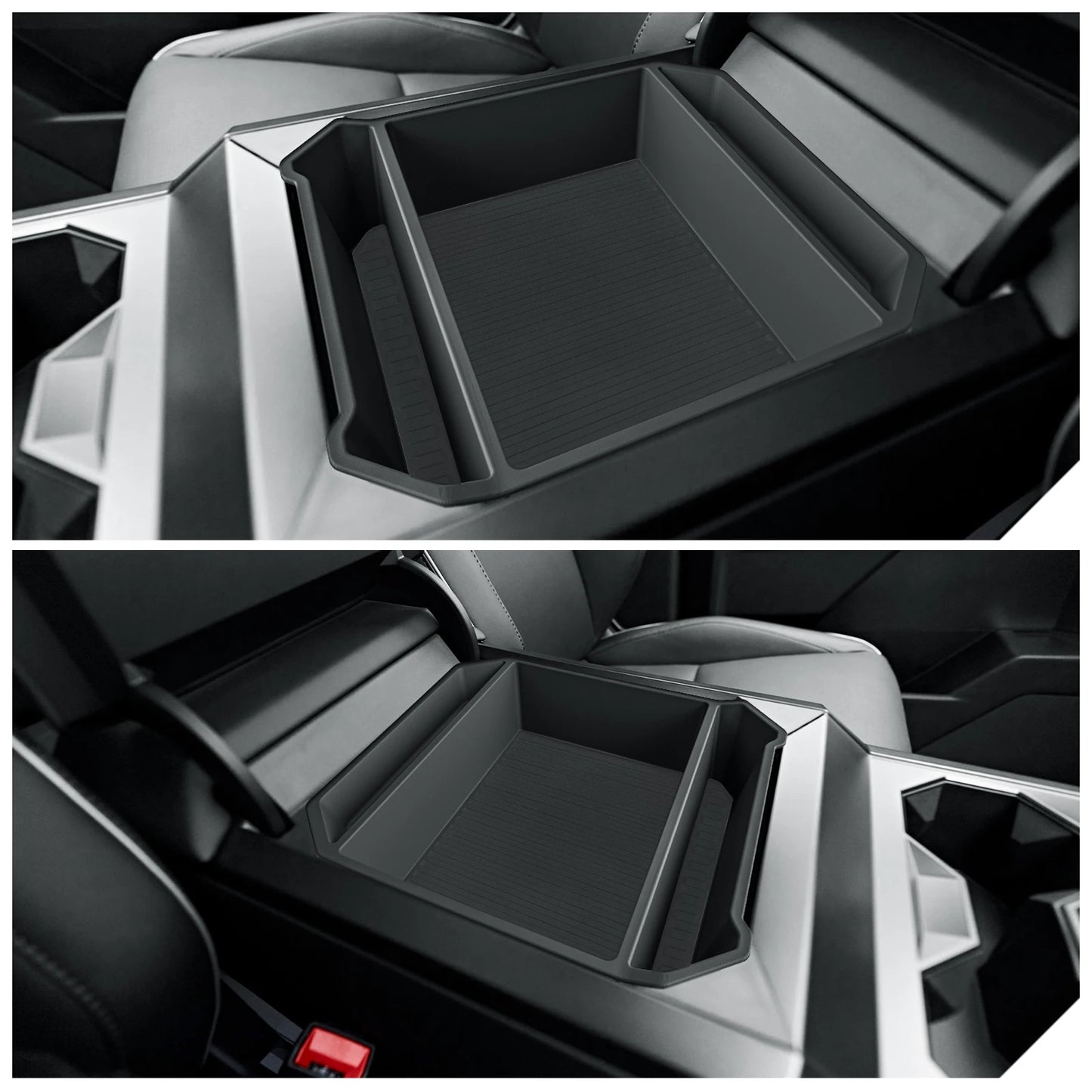 Tesla Cybertruck Center Console Storage Organizer – Armrest Box Tray for Car Interior Tidying & Pickup Accessories