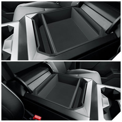 Tesla Cybertruck Center Console Storage Organizer – Armrest Box Tray for Car Interior Tidying & Pickup Accessories
