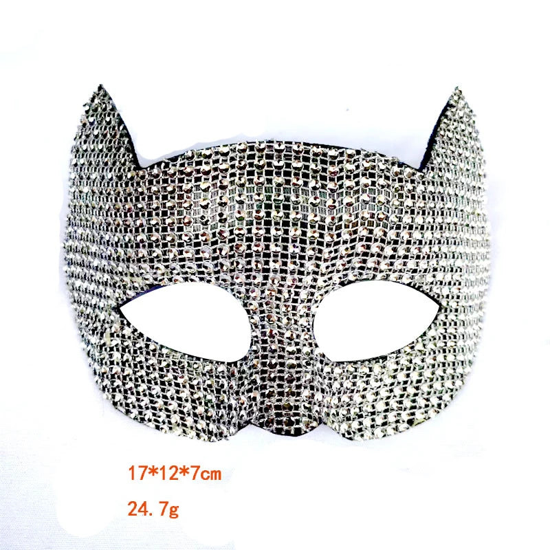 Shiny Cat Ear Mask - Bling Kitten Cosplay Halloween Party Accessory Set