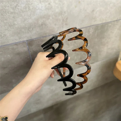 Fashion Wave Headbands for Women – Solid Color Toothed Non-Slip Hair Bands, Face Wash & Sports Hairbands, Hair Accessories for Girls