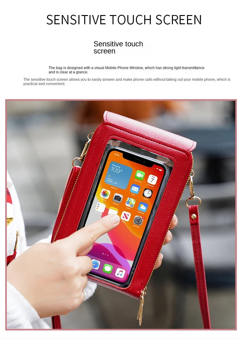 Crazy Bag Women's Fashion Touch Screen Lock Cell Phone Bag – Mobile Phone & Card Holder Crossbody Shoulder Bag