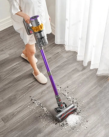 550W Cordless Vacuum Cleaner - 45KPa Suction, 65 Min Runtime, Low Noise, LED Screen, Wall Mount Charging for Home
