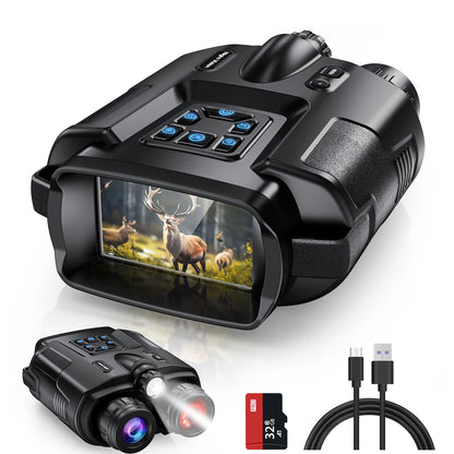 USB Rechargeable 4K Night Vision Binoculars — 600m Range, 8X Digital Zoom HD for Hunting, Camping & Boating
