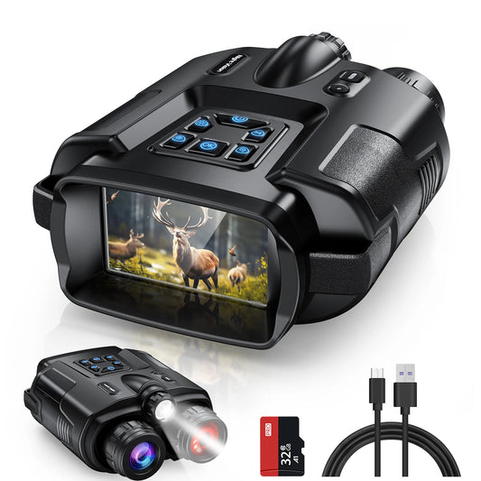 USB Rechargeable 4K Night Vision Binoculars — 600m Range, 8X Digital Zoom HD for Hunting, Camping & Boating