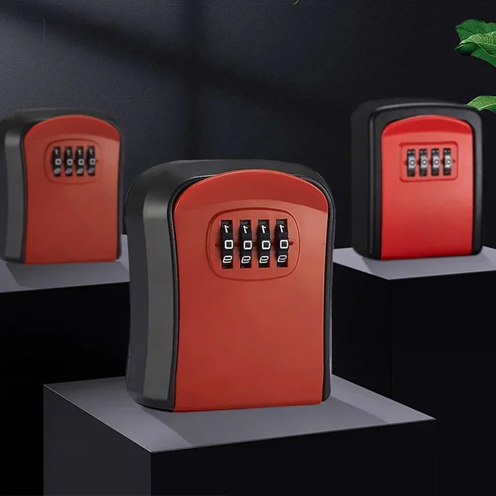 Wall Mount Key Lock Box - Outdoor Combination Lock Key Safe Storage Holder with 5 Key Capacity