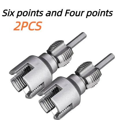 High-Speed DN15/DN20 Pipe Threading Tool – Double-Ended Internal & External Cutter for Electric Drill, 4/6 Point Water Pipe Work