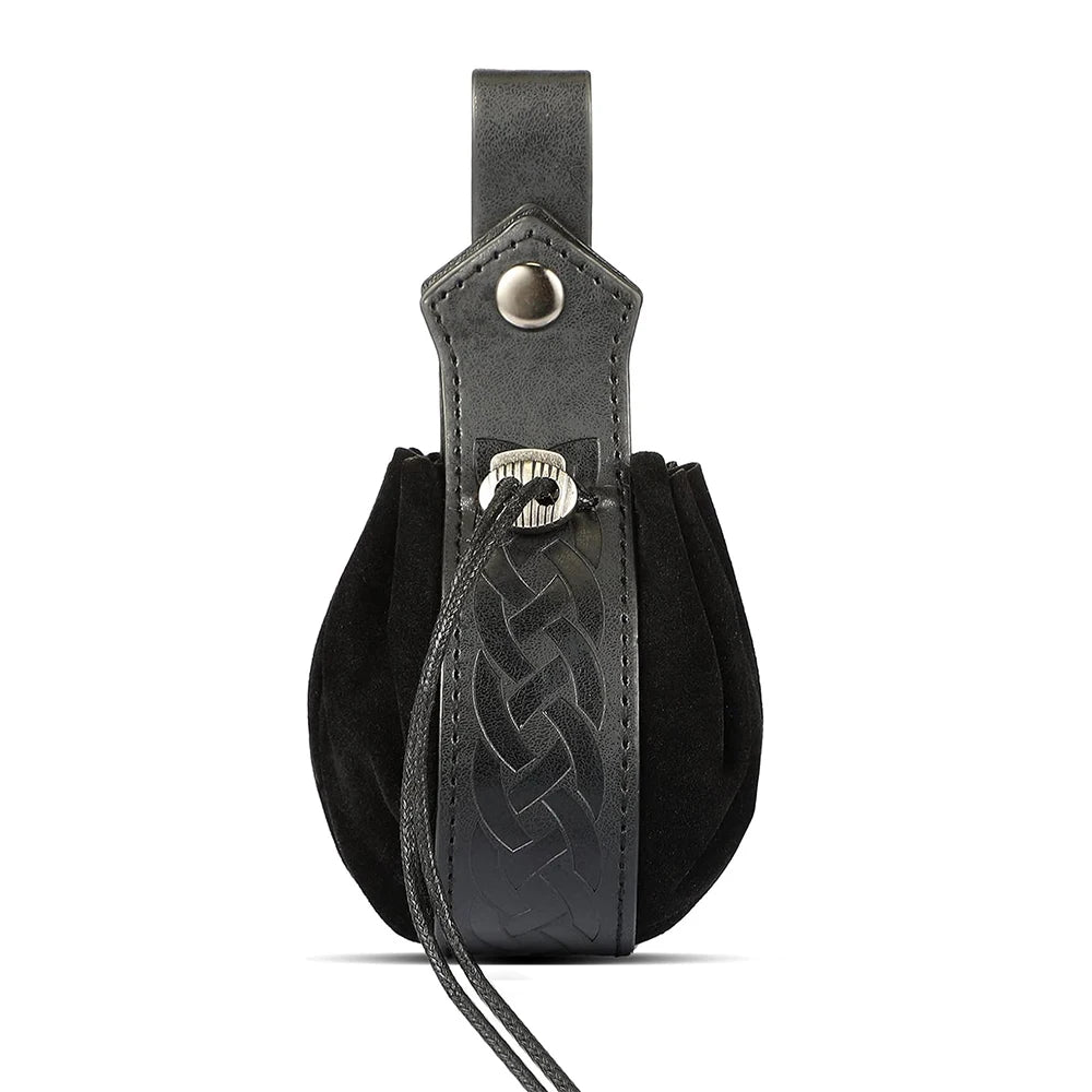 4PCS Medieval Cosplay Leather Belt Set – Copper Coin Waist Bag, Renaissance & Steam Role Playing Halloween Costume Accessories