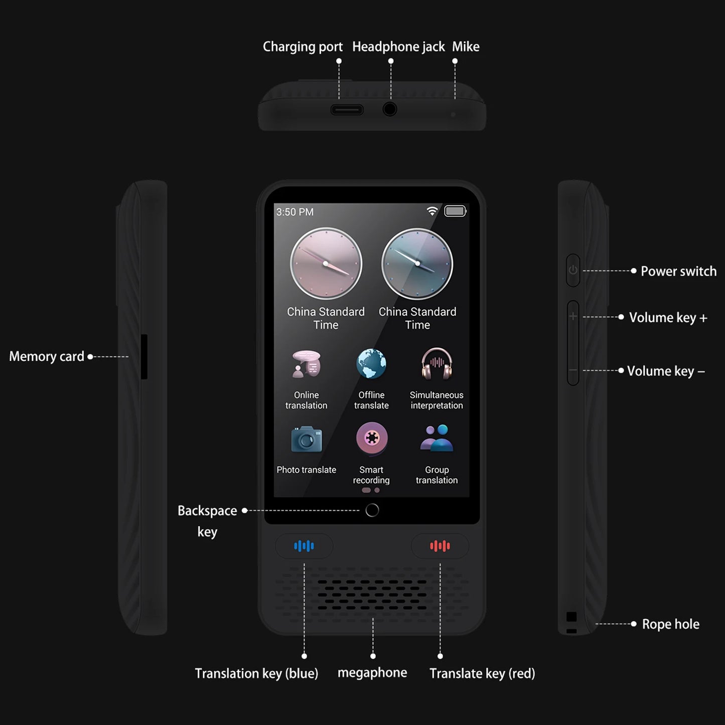 Portable S85 Language Translator Device - 138 Languages, Voice & Offline Translation, Video Recording Support