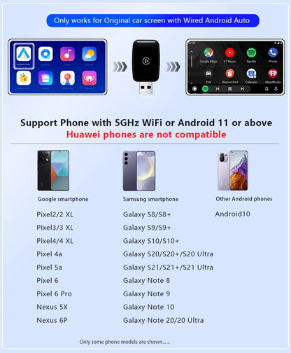 Mini CarPlay Box for Audi, Mercedes, Volvo & Volkswagen – Wireless Android Auto, Bluetooth, Charging, and Siri Support for iOS 15