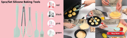 Heat Resistant Silicone Bakeware Set - Loaf, Bread, Muffin, Donut, and Cake Baking Tray Oven Pan Set