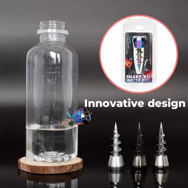 Metal Screw Shape Water Pipe Head - 23mm Spiral Cannon Fitting Tool for Water Smoke Accessories