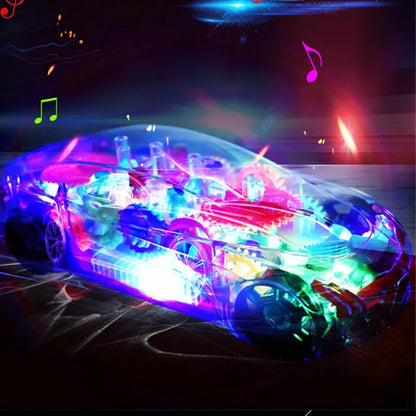 Cartoon Transparent Pull-Back Gear Car Toy for Kids – Inertia Powered Puzzle Sliding Car Gift for Toddlers Ages 1–3