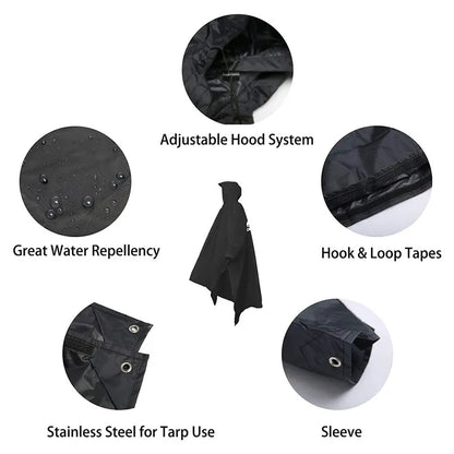 3-in-1 Portable Waterproof Raincoat - Adjustable, Lightweight, and Reusable for Men and Women, Ideal for Hiking, Hunting, and Climbing