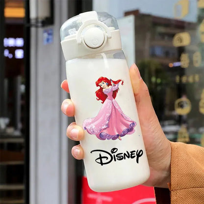 600/400ML Mermaid Princess Water Cup – Portable Transparent Plastic Sport Bottle for Kids