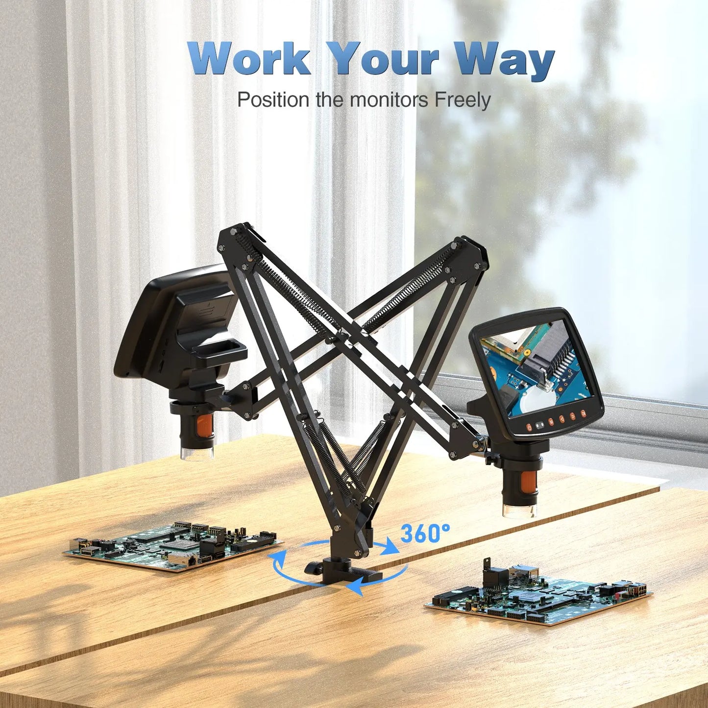 Hayve Adjustable Metal Microscope Arm Stand – Compatible with DM4, DM9, MS1 & MS3 Coin Microscopes