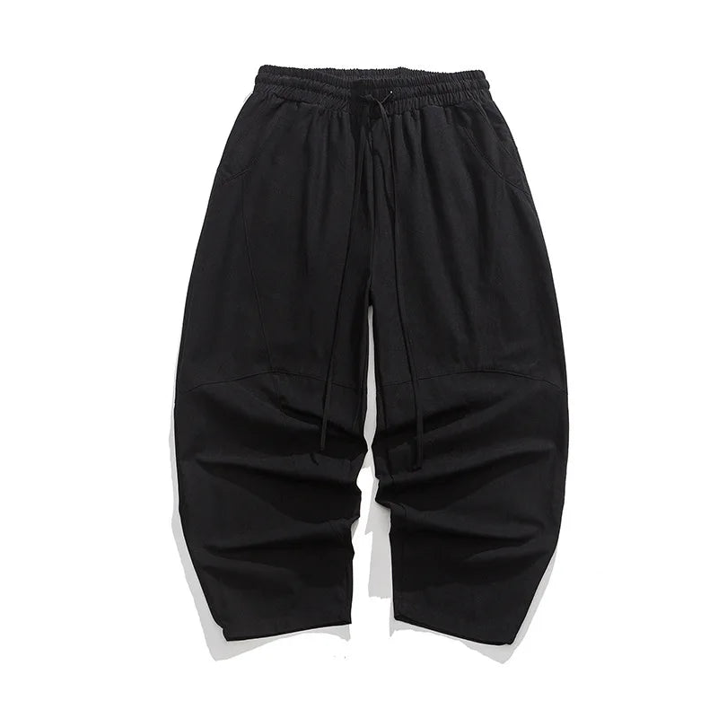 Men’s Spring Loose Harem Pants – Linen Oversized Sweatpants, High-Quality Casual Brand Trousers