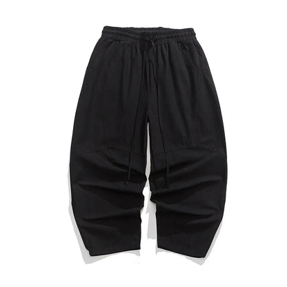 Men’s Spring Loose Harem Pants – Linen Oversized Sweatpants, High-Quality Casual Brand Trousers