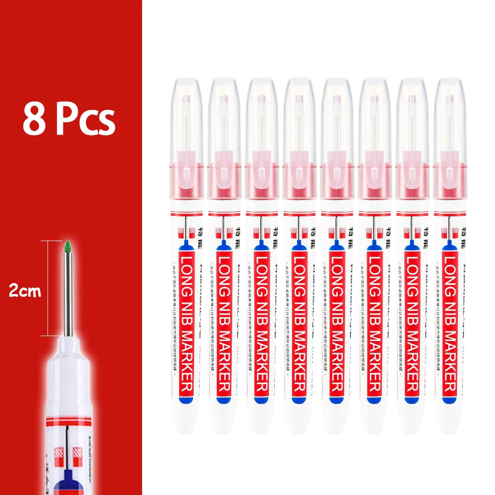 2cm Waterproof Deep Hole Marker Pen - Long Head Carpenter Markers for Metal Woodworking Tools 4-80pcs