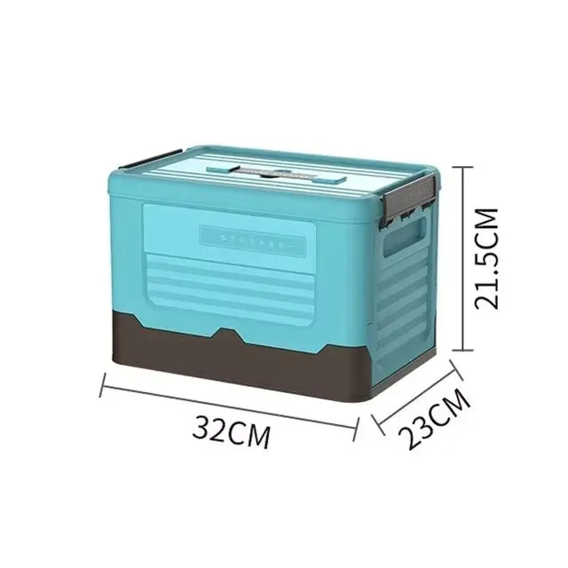 Folding Storage Box with Lid – Multifunction Plastic Organizer Container