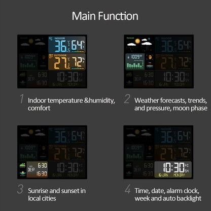 Digital Weather Station Clock - Indoor/Outdoor Temperature & Humidity Meter with Weather Forecast Wireless Table Clock